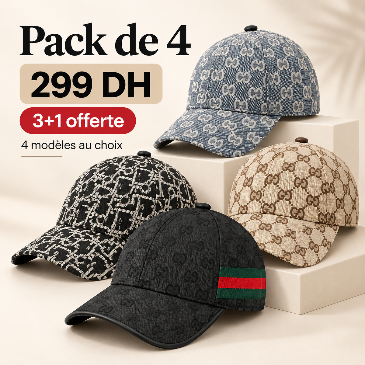Pack Essential – 4 Casquettes