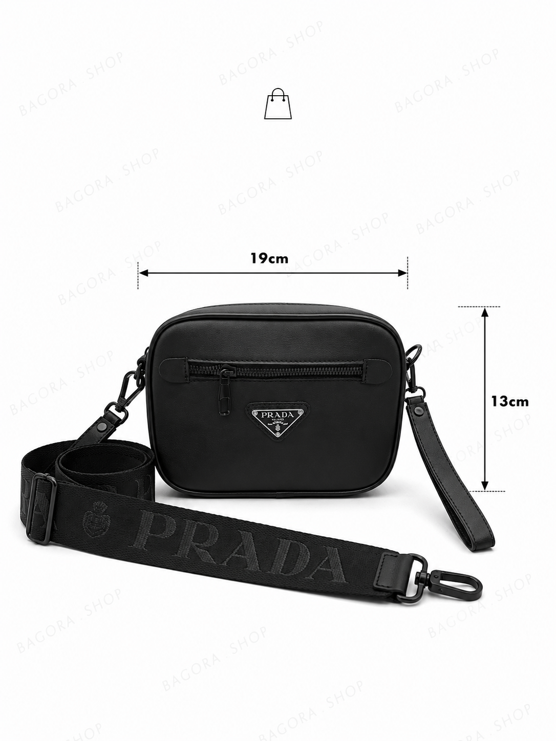 Sac Bandoulière P.R | Noir Intense