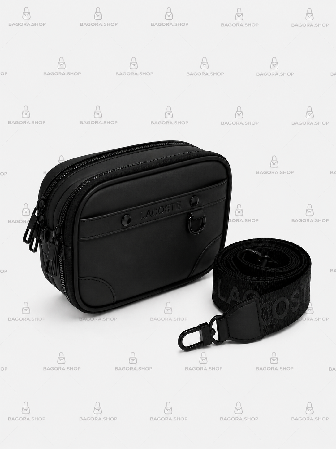 Sac Bandoulière L.C Double Zip | Noir Full Black