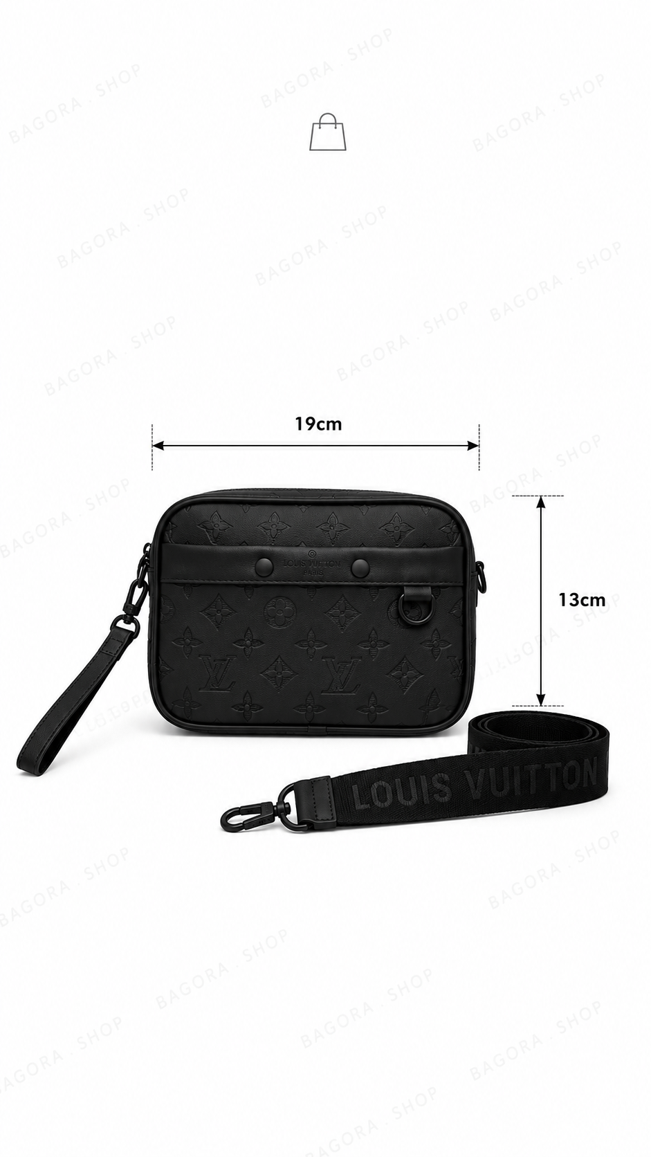 Sac Bandoulière L.V Signature | Noir Button